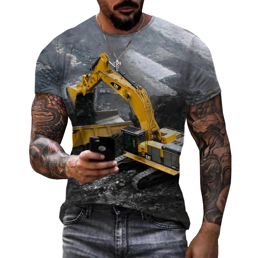 3D Printing Excavator - Футболка мужская с 3D-принтом, тонкая футболка