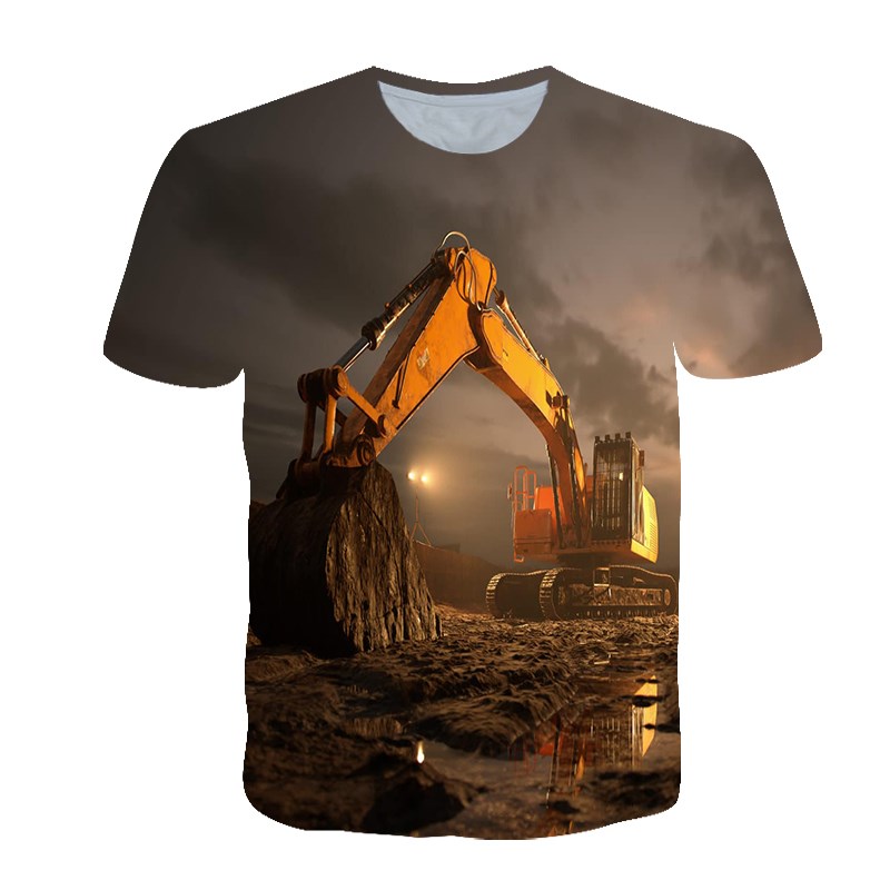 3D Printing Excavator - Футболка мужская оверсайз с круглым вырезом,