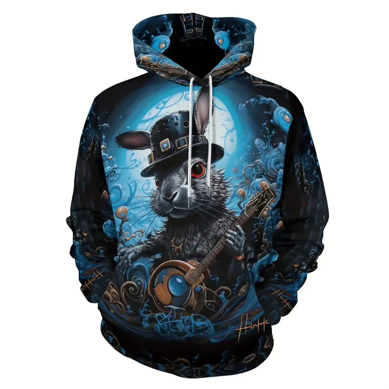 Santa Claus Cat Pattern Hoodie – обзор и цена 3D Printing Rabbit