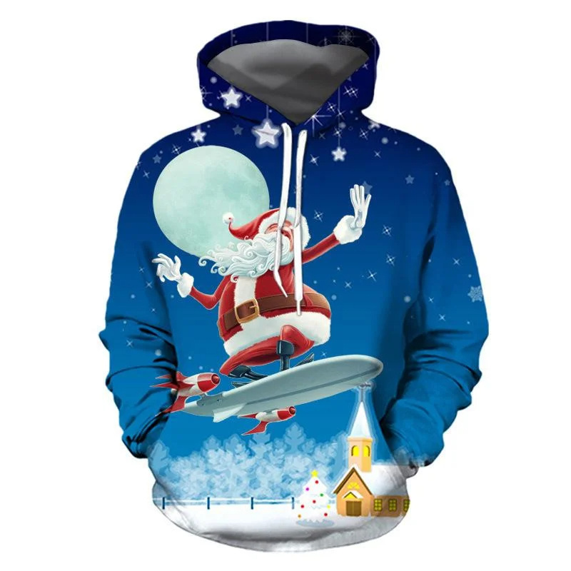 Santa Claus Cat Pattern Hoodie – обзор и цена 3D Printing Rabbit