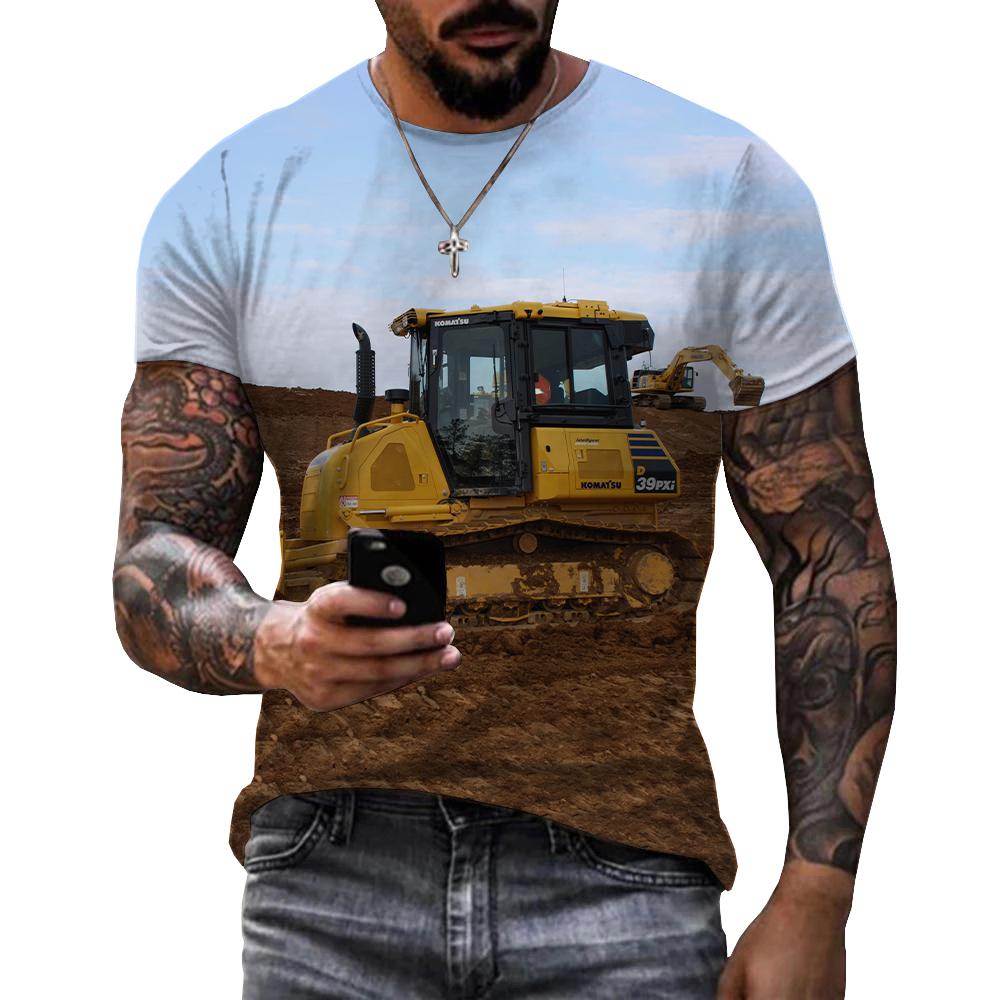 Футболка мужская с 3D-принтом, – обзор и цена 3D Printing Excavator