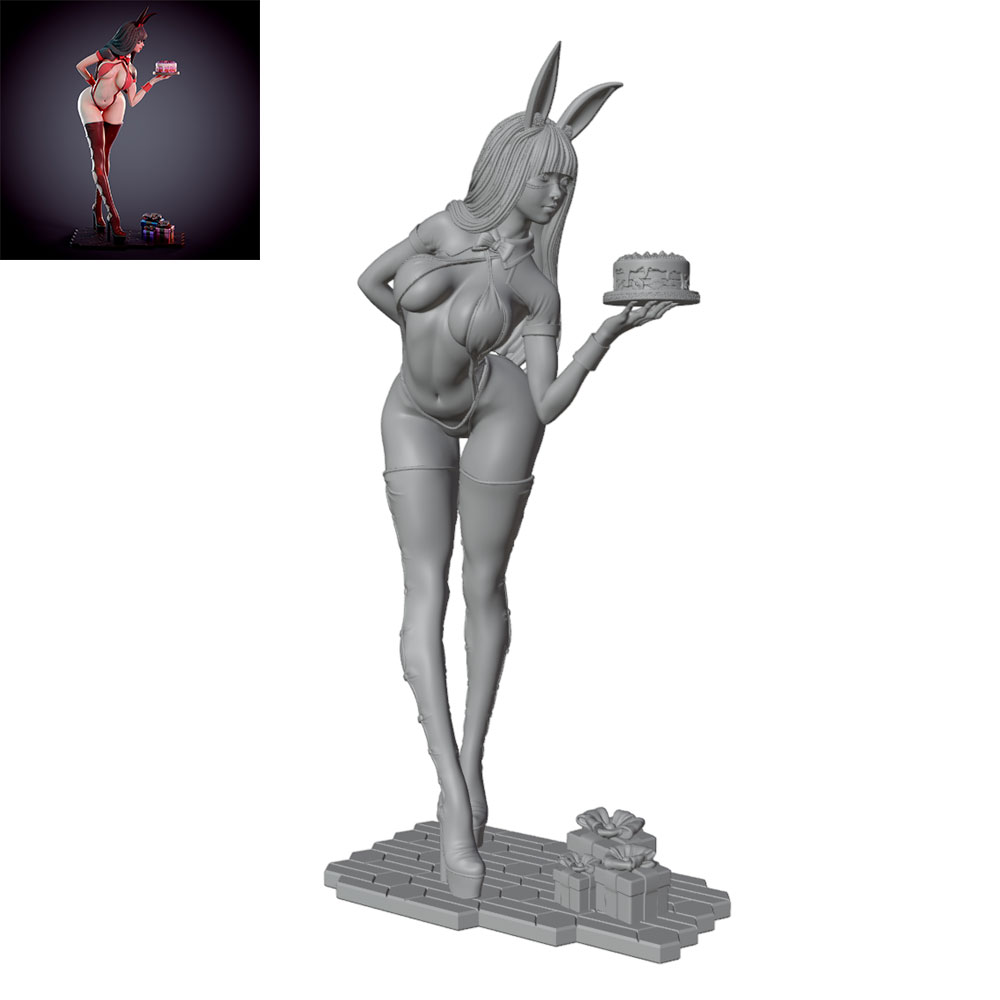 1/24/12/6 Фигурка девочки-зайч – обзор и цена 3D Printing Rabbit